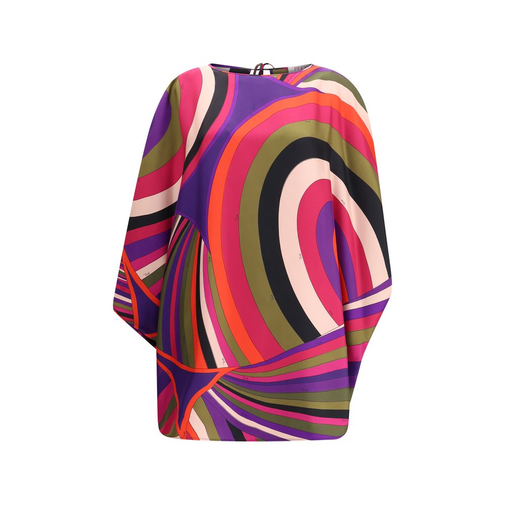 Emilio Pucci Short Caftan in silk with Marmo print
